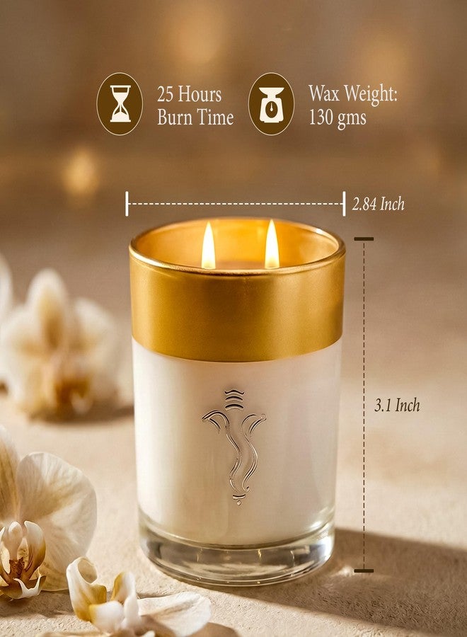 SEVA HOME Enchante Scented Candle Gift Set | Pack of 3 | Orchid, Jasmine & White Musk | 25H Burn Each | Natural Soy Wax | Festive Décor & Luxury Gifting - Image 4